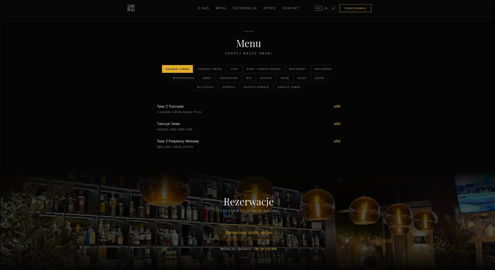 Pełne menu na stronie — bez pobierania PDF